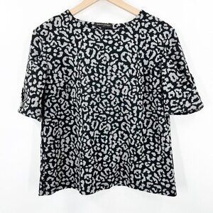 Banana Republic Leopard Puff Sleeve Blouse